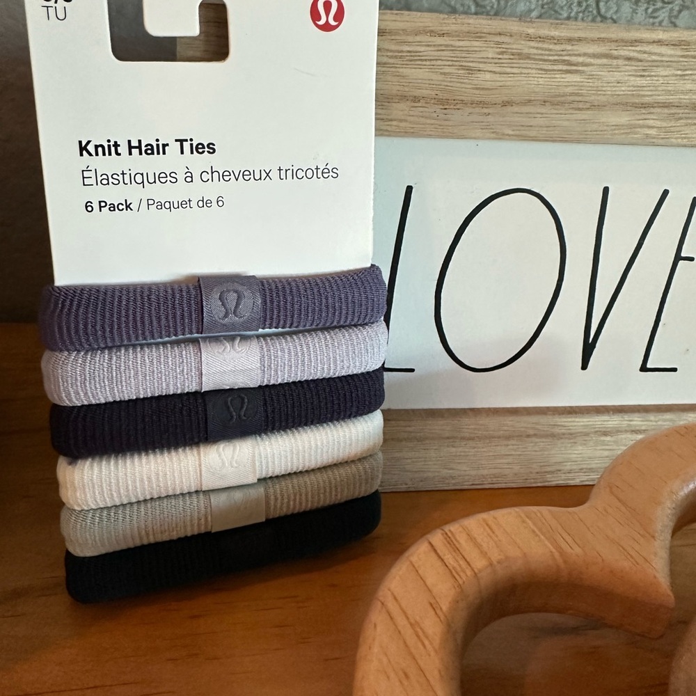 lululemon athletica Knit Hair Ties - Purple, Gray, Cream